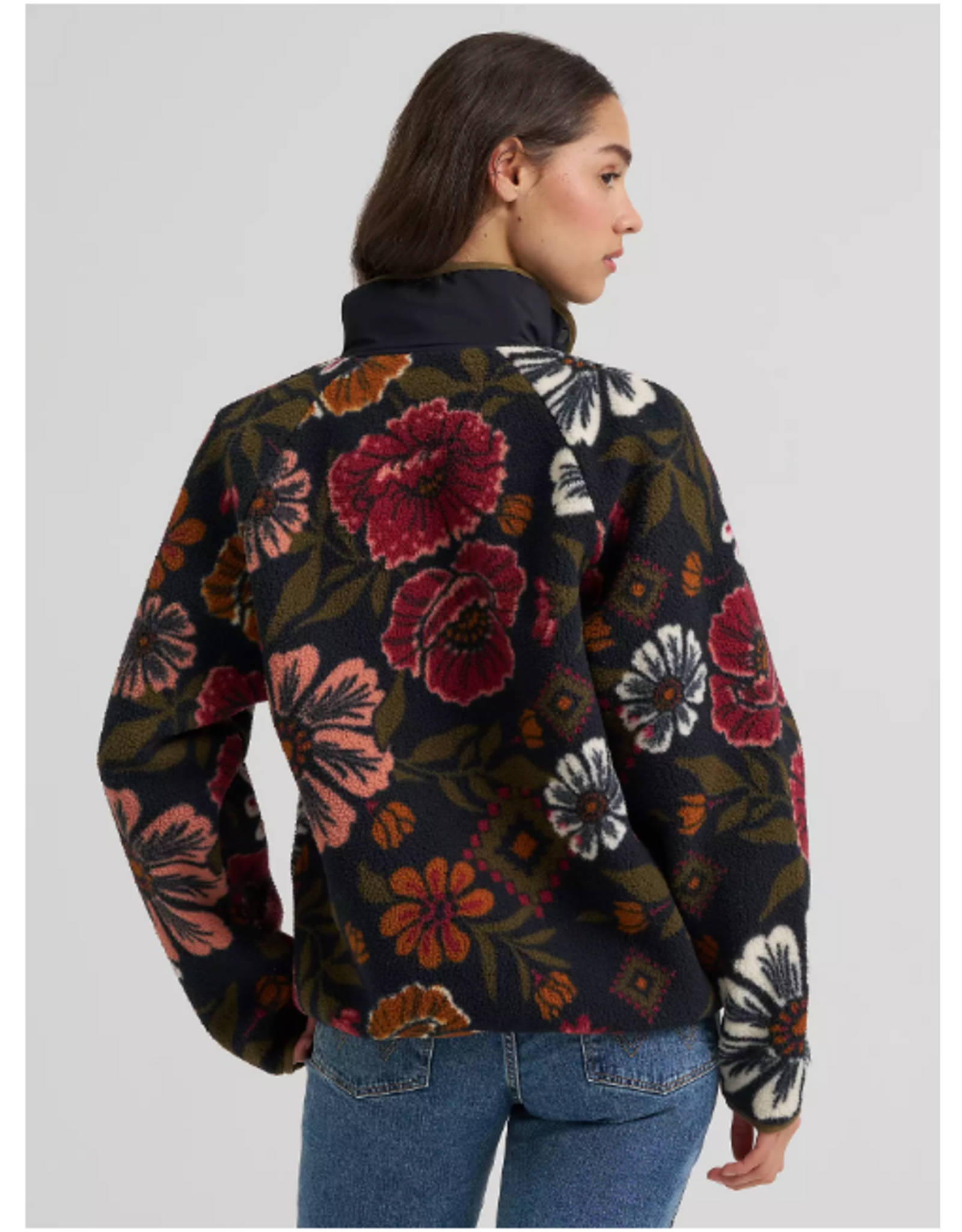 JACKET WRANGLER WMS ELEVATED BLACK SHERPA FLOWER