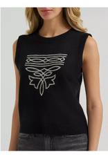 SWEATER VEST WMS WRANGLER BLACK BOOT STITCH