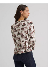 BLOUSE WMS WRANGLER WHITE HORSES