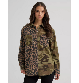 SHIRT WMS WRANGLER MIXED PATTERN CAMO & CHEETAH