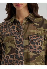 SHIRT WMS WRANGLER MIXED PATTERN CAMO & CHEETAH