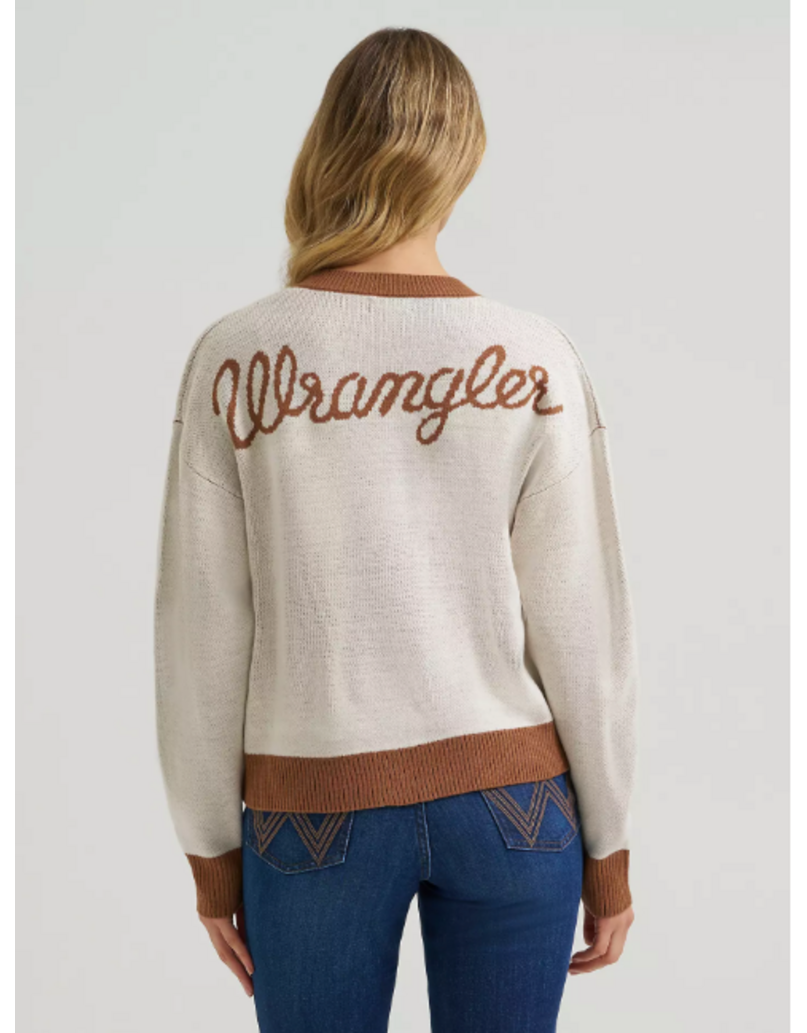 CARDIGAN WMS WRANGLER HORSESHOE CREAM
