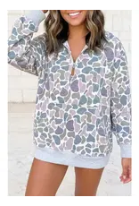PULLOVER HOODIE WMS CAMOUFLAGE PRINT 1/4 ZIP