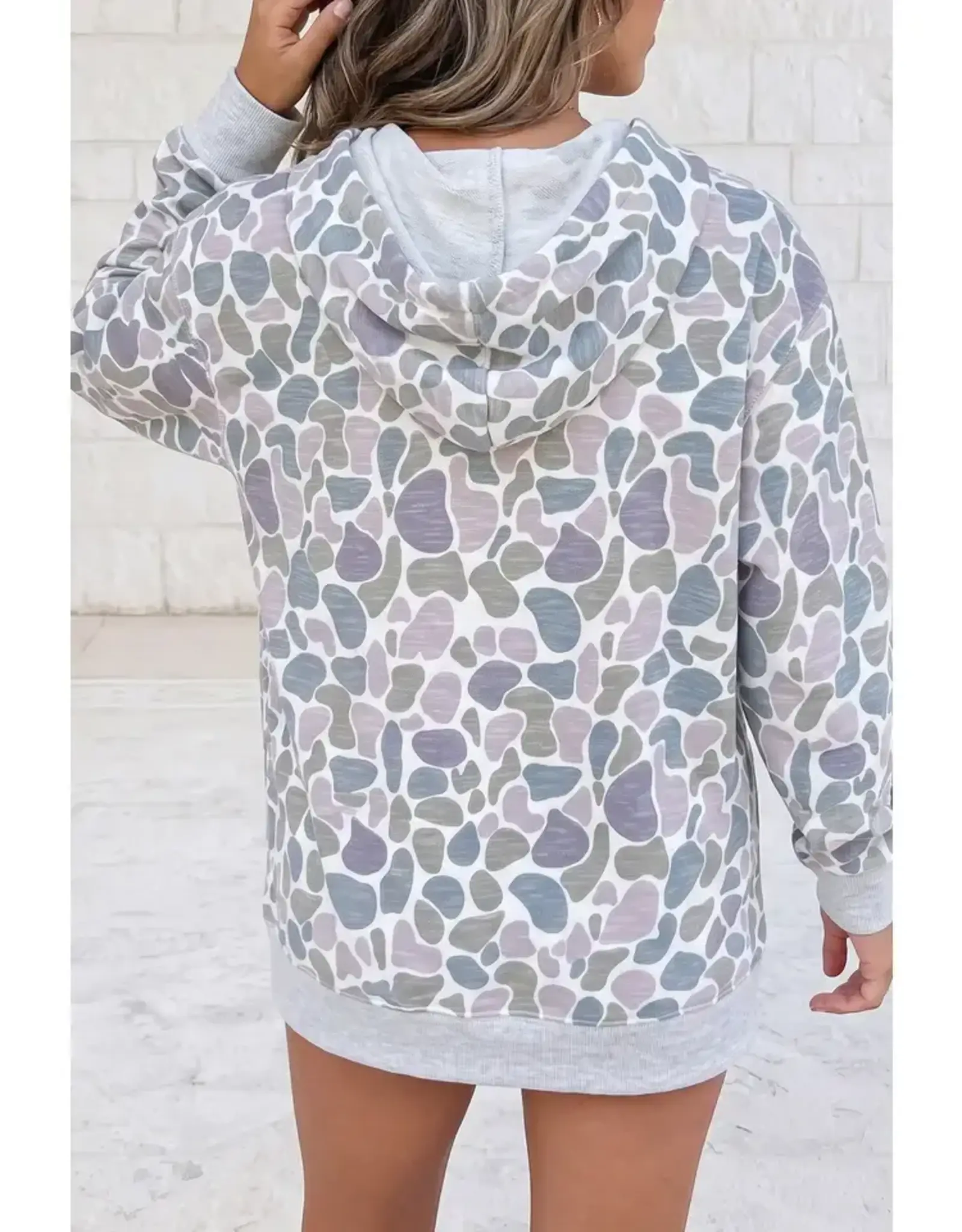 PULLOVER HOODIE WMS CAMOUFLAGE PRINT 1/4 ZIP