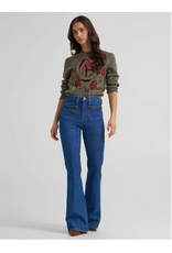 SWEATER WMS WRANGLER GREEN HORSE