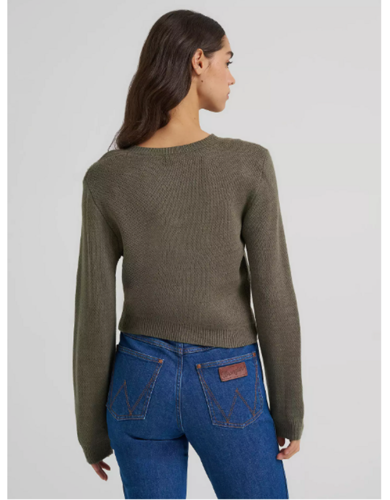 SWEATER WMS WRANGLER GREEN HORSE