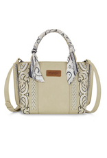 CROSSBODY TOTE PURSE WRANGLER BRAIDED BANDANA TAN