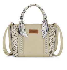 CROSSBODY TOTE PURSE WRANGLER BRAIDED BANDANA TAN