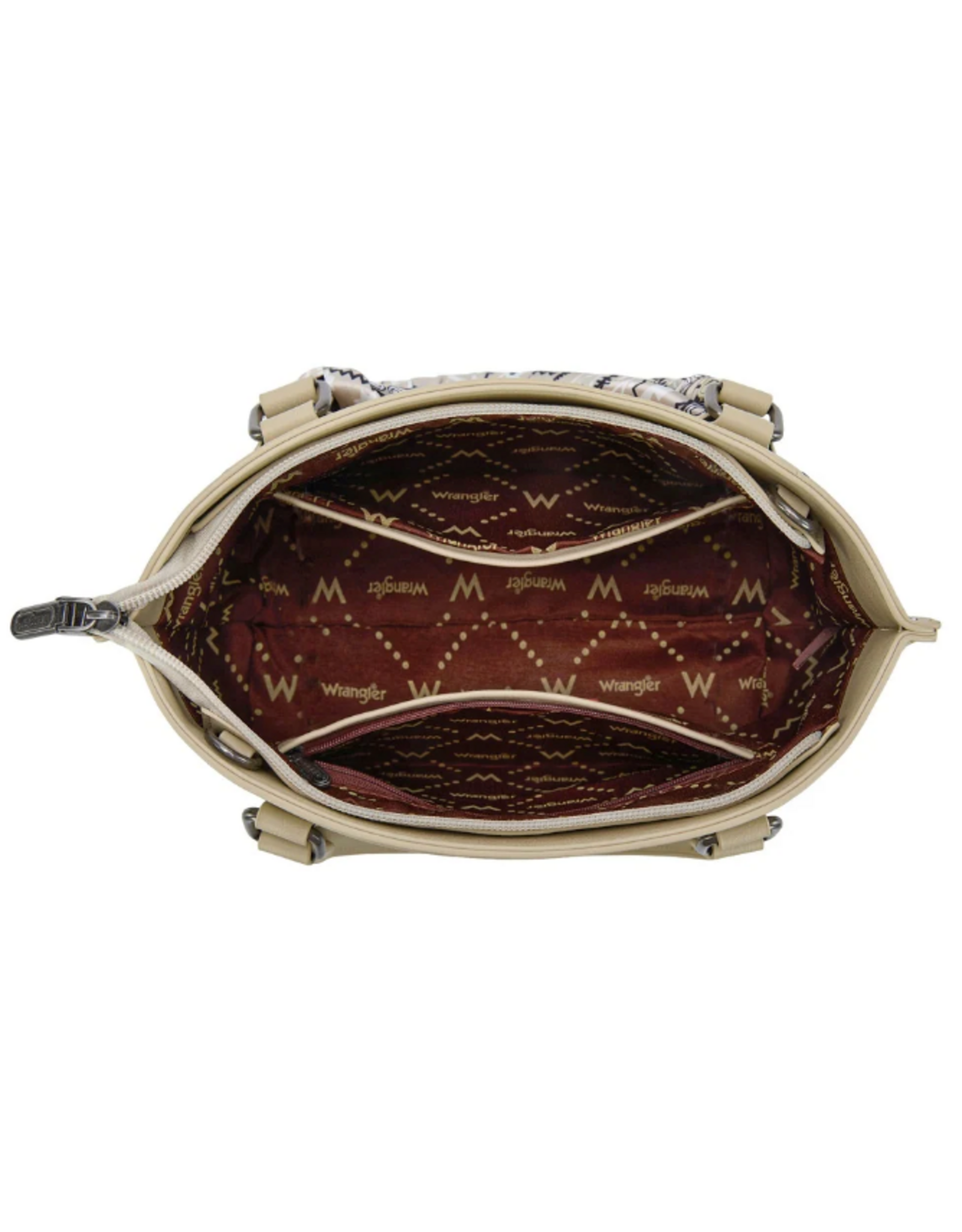CROSSBODY TOTE PURSE WRANGLER BRAIDED BANDANA TAN