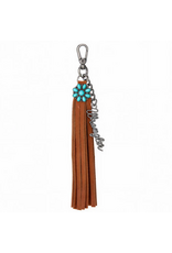 BAG CHARM SUEDE FRINGE TURQUOISE CONCHO