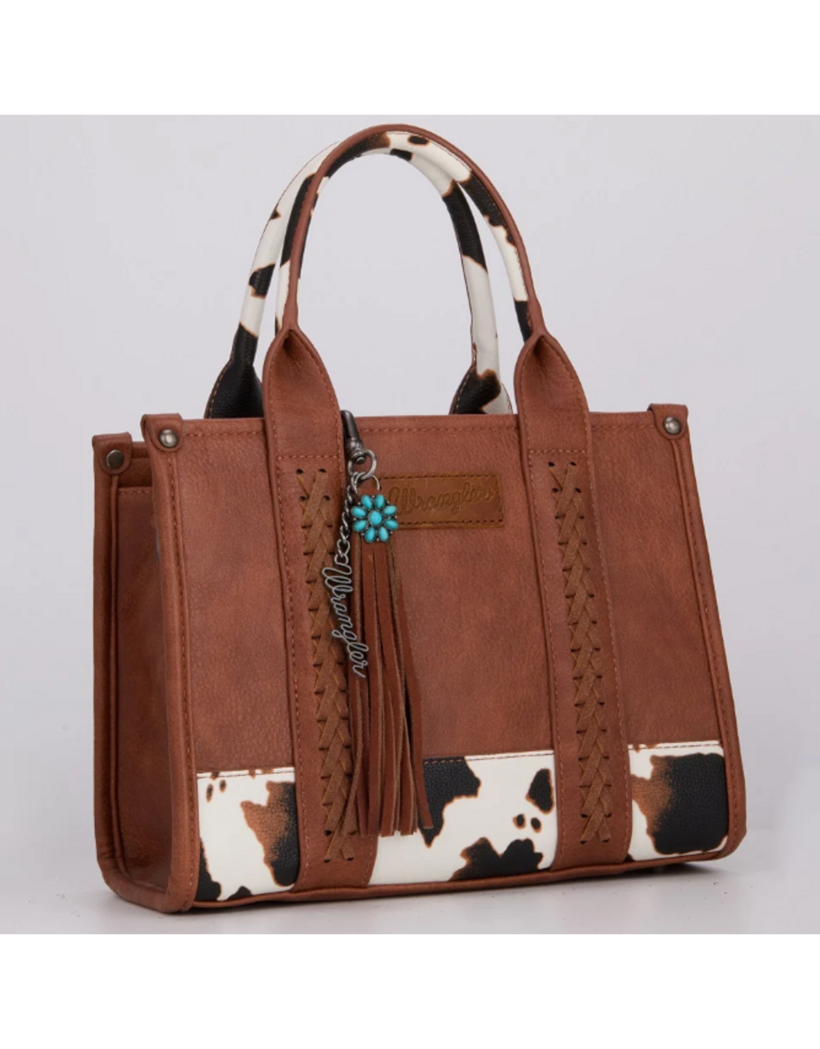 BAG CHARM SUEDE FRINGE TURQUOISE CONCHO