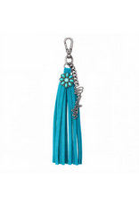 BAG CHARM SUEDE FRINGE TURQUOISE CONCHO