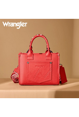 CROSSBODY PURSE TOTE WRANGLER BRAIDED BANDANA PAISLEY RED