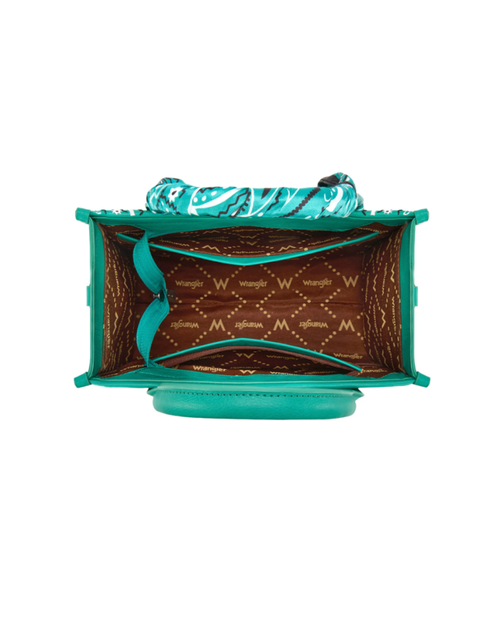 PURSE CROSSBODY WRANGLER BANDANA PAISLEY TURQUOISE
