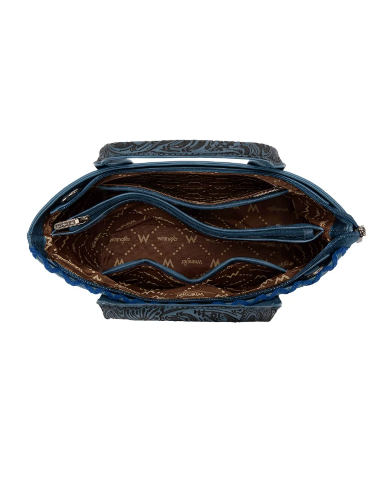 PURSE CROSSBODY WRANGLER TOTE NAVY AND AZTEC