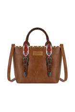PURSE CROSSBODY WRANGLER TOTE LEATHER, AZTEC HANDLES