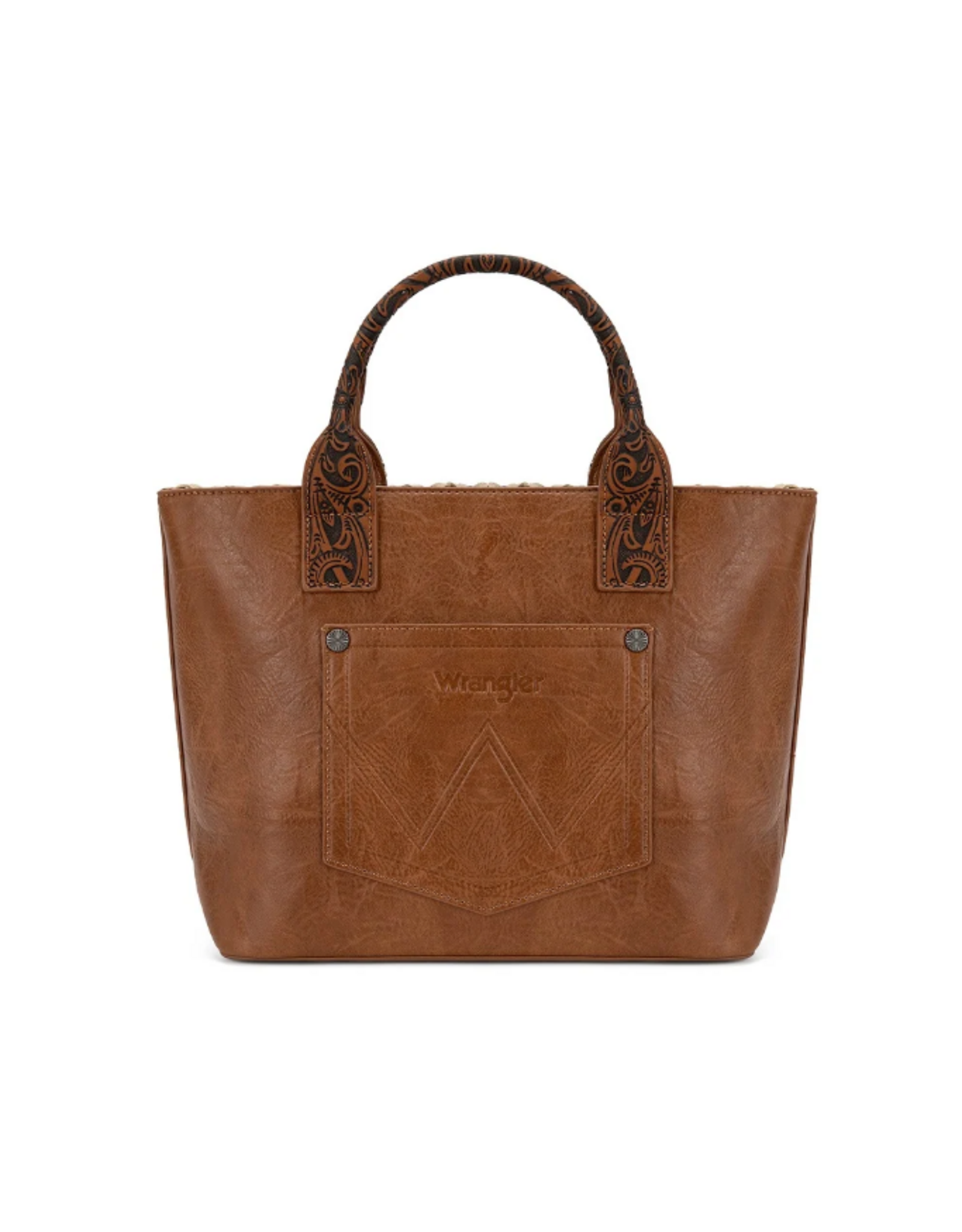 PURSE CROSSBODY WRANGLER TOTE LEATHER, AZTEC HANDLES