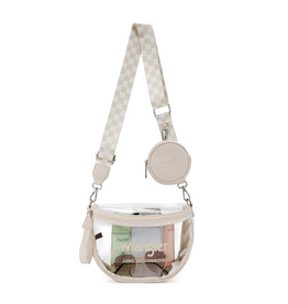 CLEAR PURSE CROSSBODY WRANGLER BAG SET TAN