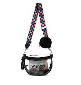 CLEAR PURSE CROSSBODY WRANGLER MULTICOLOR CHECKERED