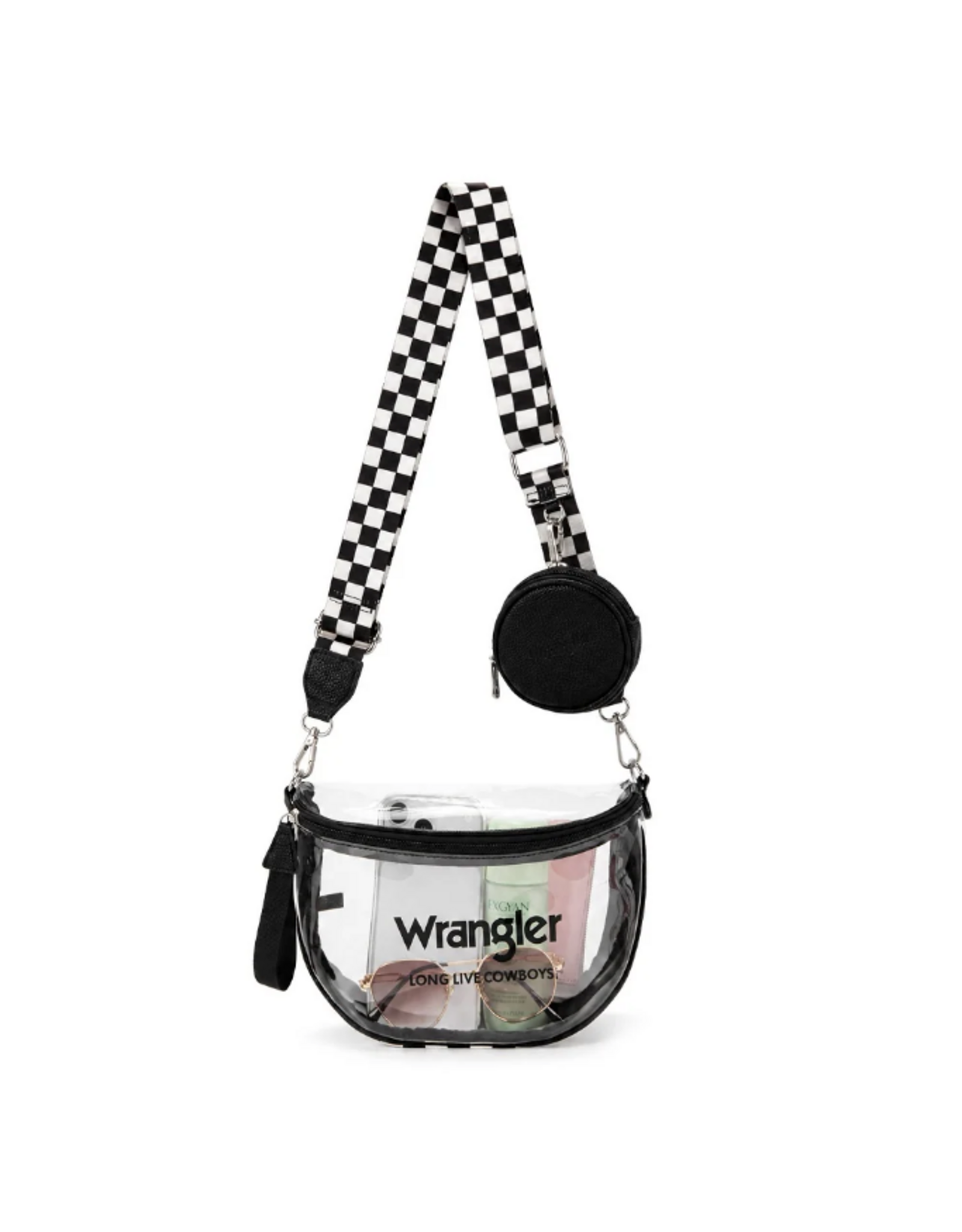 CLEAR PURSE CROSSBODY WRANGLER  CHECKERED