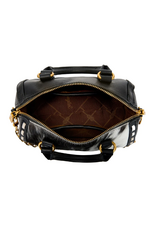 SATCHEL PURSE WRANGLER GENUINE HAIR ON HIDE BLACK