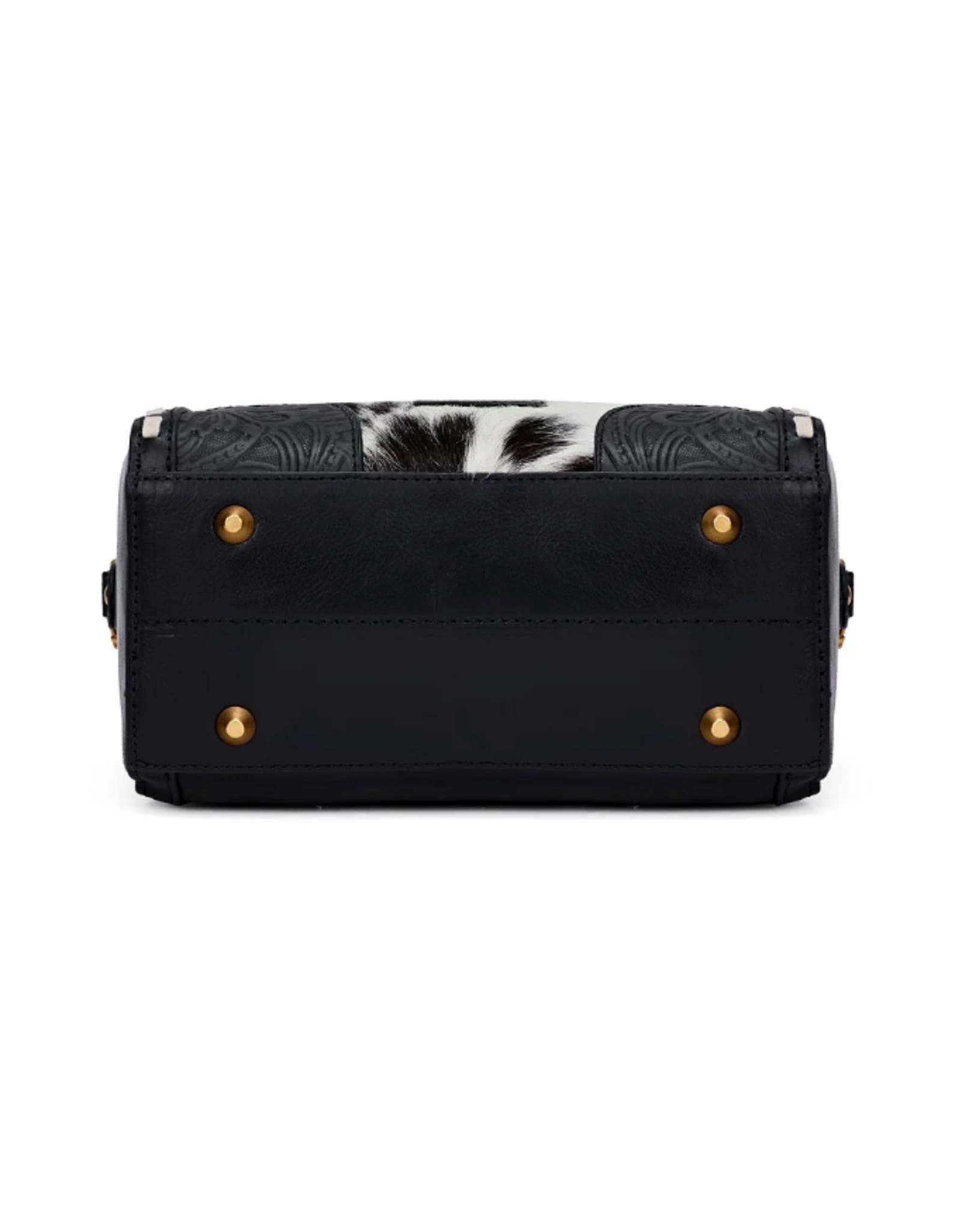 SATCHEL PURSE WRANGLER GENUINE HAIR ON HIDE BLACK