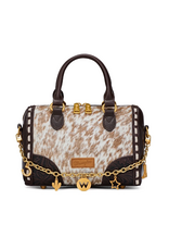 SATCHEL PURSE WRANGLER GENUINE HAIR ON HIDE BROWN