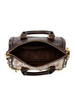 SATCHEL PURSE WRANGLER GENUINE HAIR ON HIDE BROWN