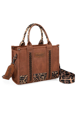 CROSSBODY PURSE WRANGLER LEATHER LEOPARD PRINT