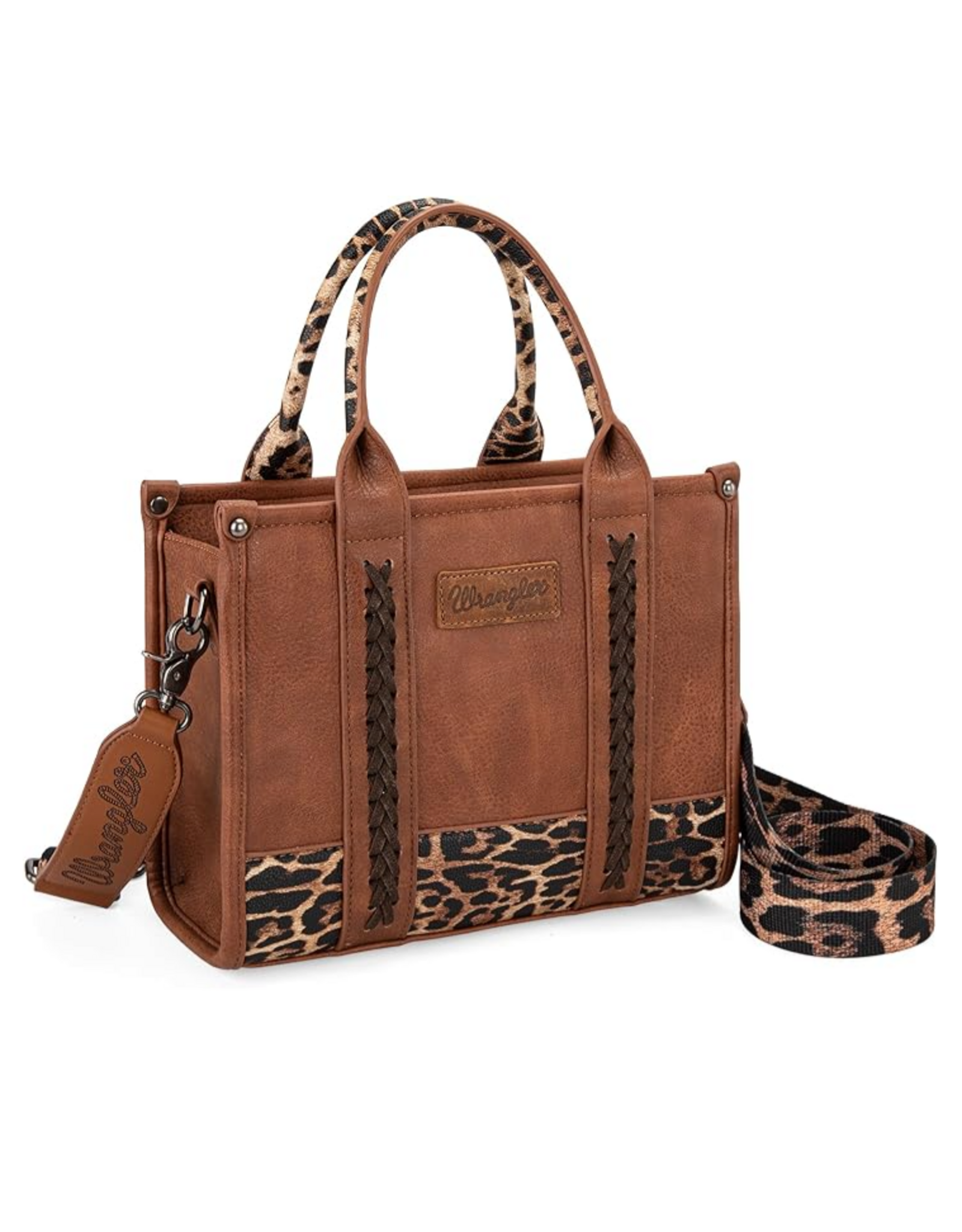 CROSSBODY PURSE WRANGLER LEATHER LEOPARD PRINT