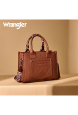 PURSE CROSSBODY WRANGLER BRAIDED BANDANA PRINT BROWN