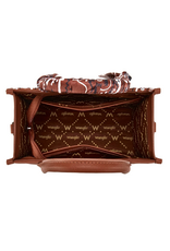 PURSE CROSSBODY WRANGLER BRAIDED BANDANA PRINT BROWN