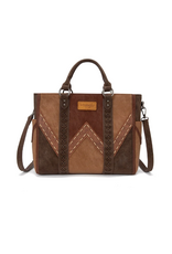 PURSE WRANGLER COLOR-BLOCK CHEVRON STITCH  BROWN