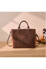 PURSE WRANGLER COLOR-BLOCK CHEVRON STITCH  BROWN