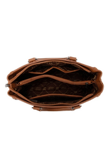 PURSE WRANGLER COLOR-BLOCK CHEVRON STITCH  BROWN