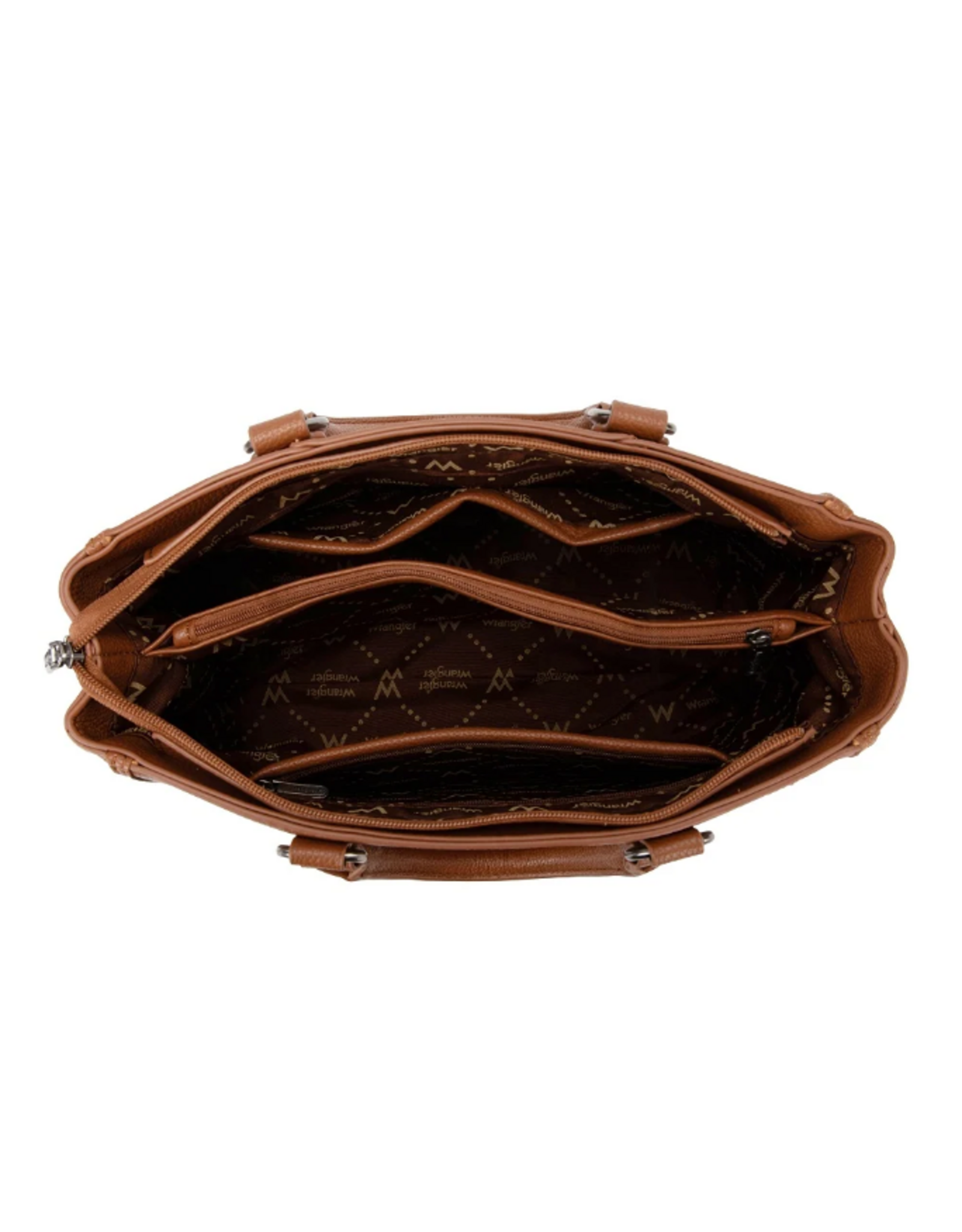 PURSE WRANGLER COLOR-BLOCK CHEVRON STITCH  BROWN