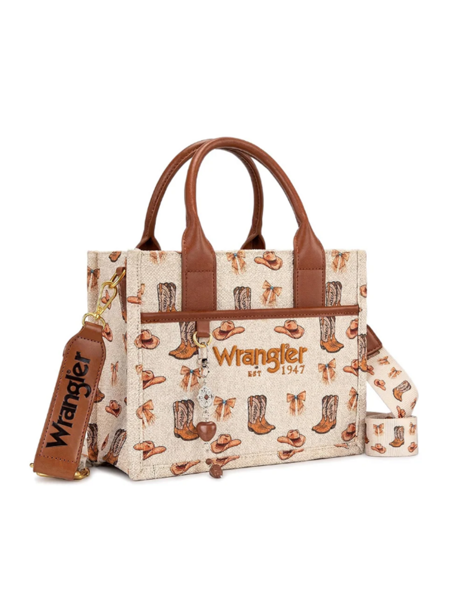 PURSE CROSSBODY WRANGLER CREAM WITH BOOTS