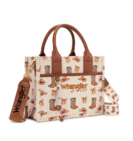PURSE CROSSBODY WRANGLER CREAM WITH BOOTS
