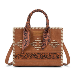 PURSE CROSSBODY WRANGLER WHIPSTITCH AZTEC LEATHER