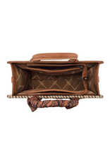 PURSE CROSSBODY WRANGLER WHIPSTITCH AZTEC LEATHER
