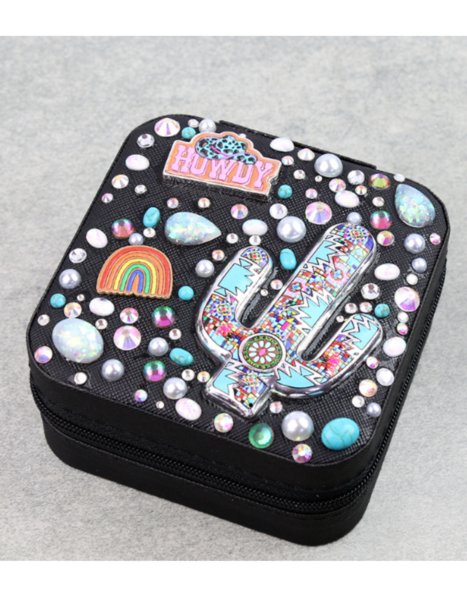 JEWELRY BOX TRAVEL CASE BEDAZZLED