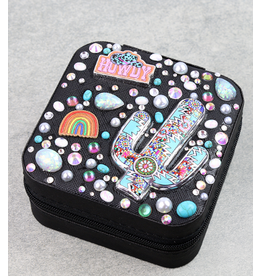 JEWELRY BOX TRAVEL CASE BEDAZZLED