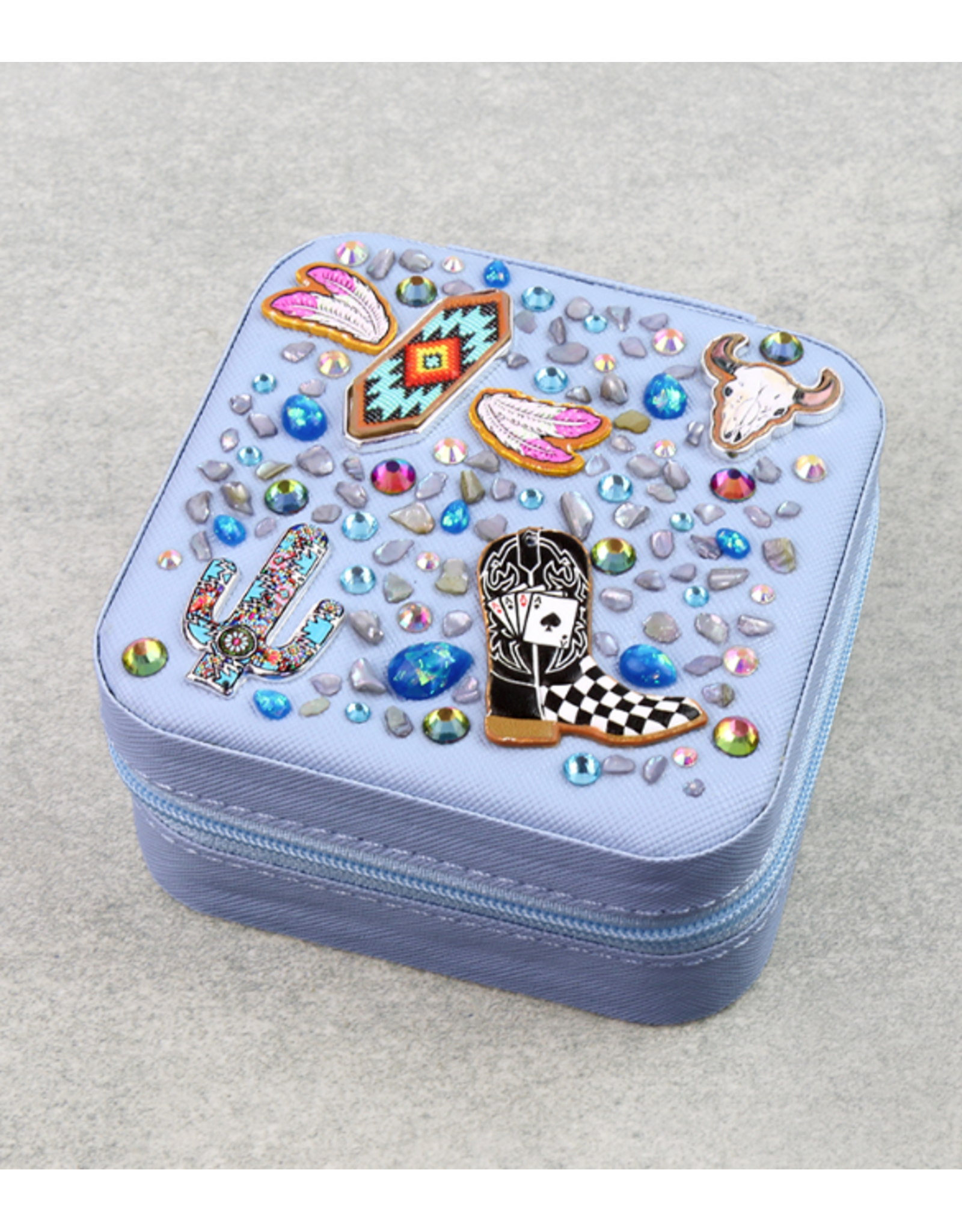 JEWELRY BOX TRAVEL CASE BEDAZZLED