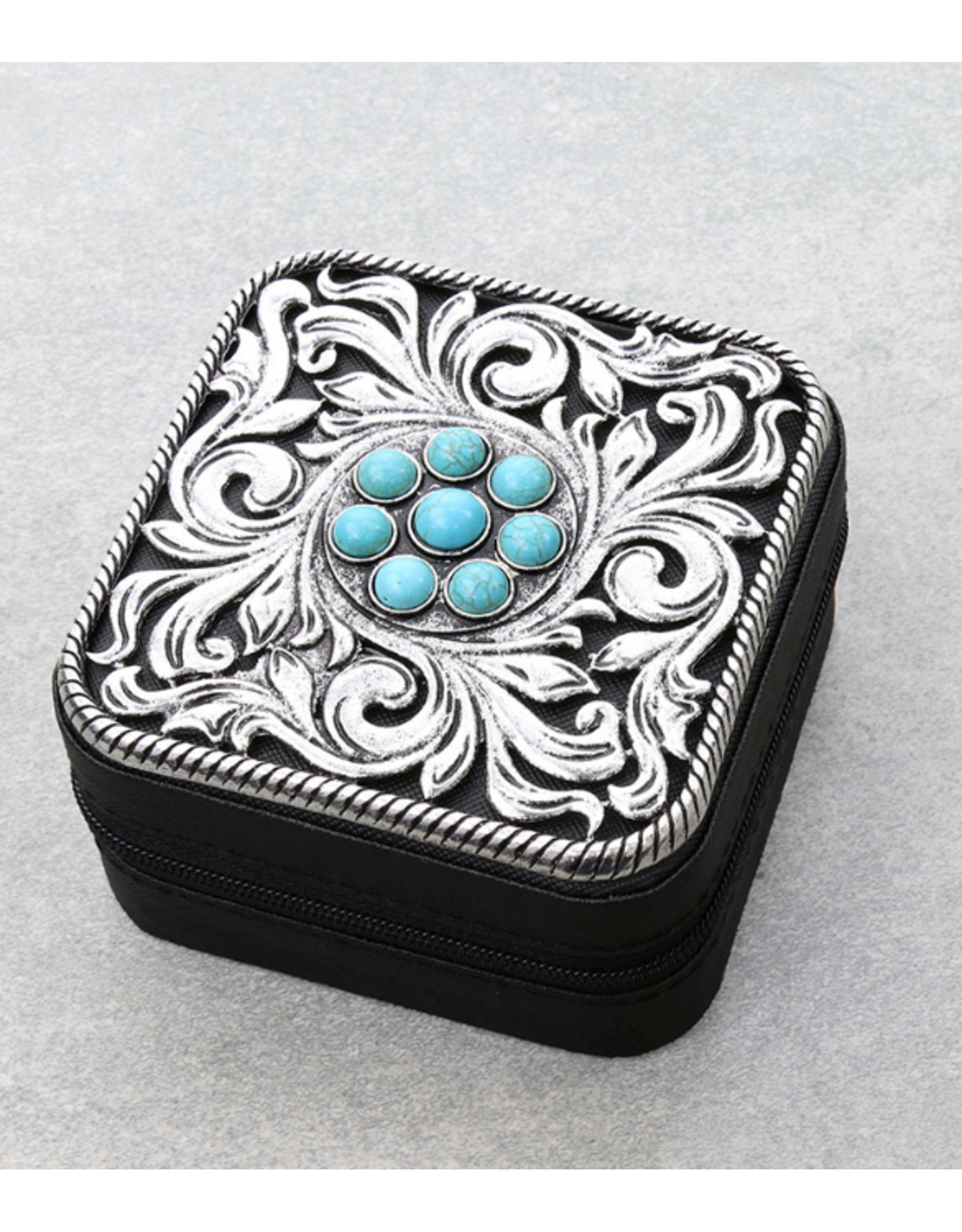 JEWELRY BOX TRAVEL CASE METAL PLATE
