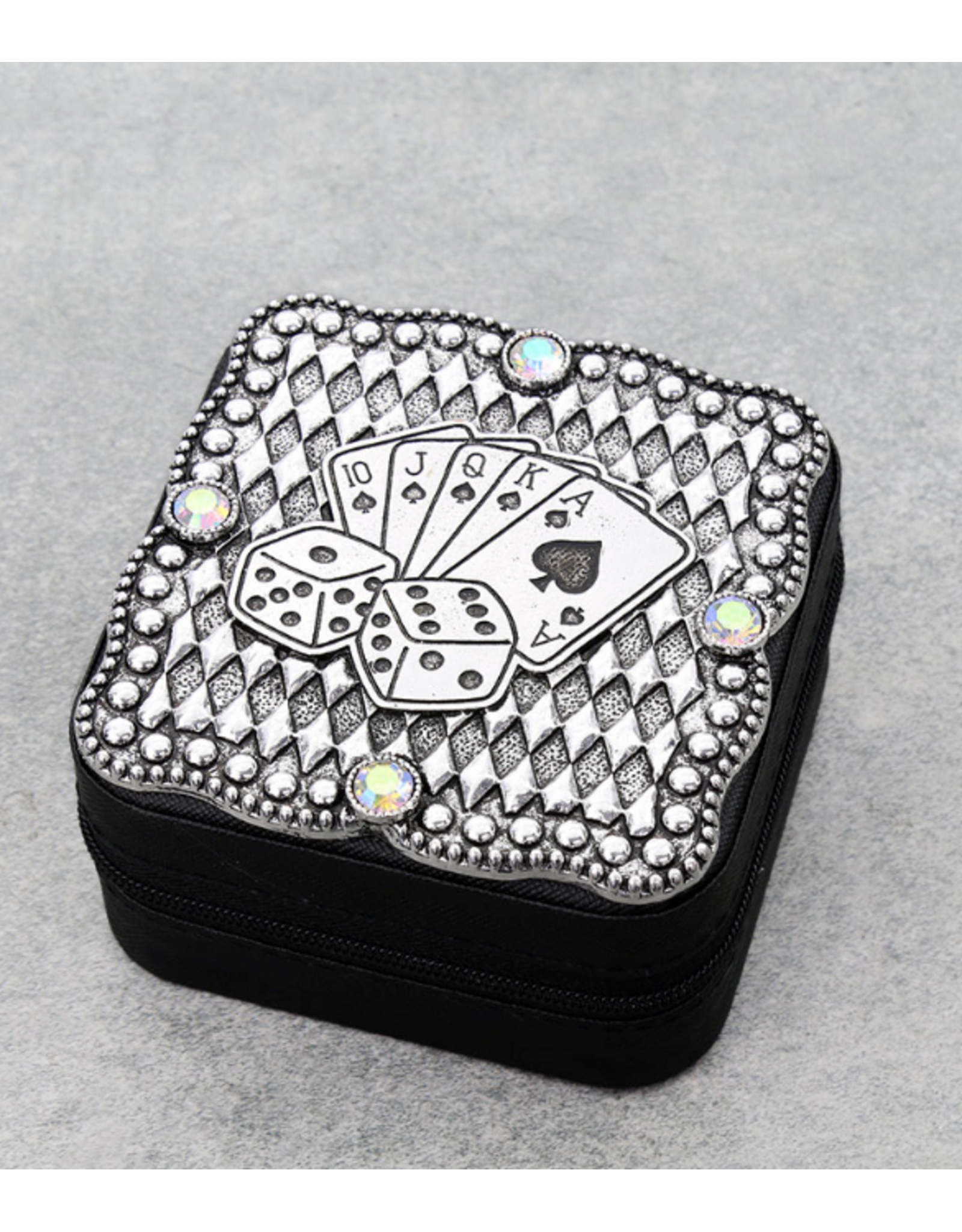 JEWELRY BOX TRAVEL CASE METAL PLATE