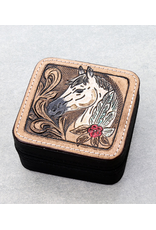 JEWELRY BOX TRAVEL CASE LEATHER PATCH