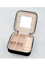 JEWELRY BOX TRAVEL CASE METAL PLATED