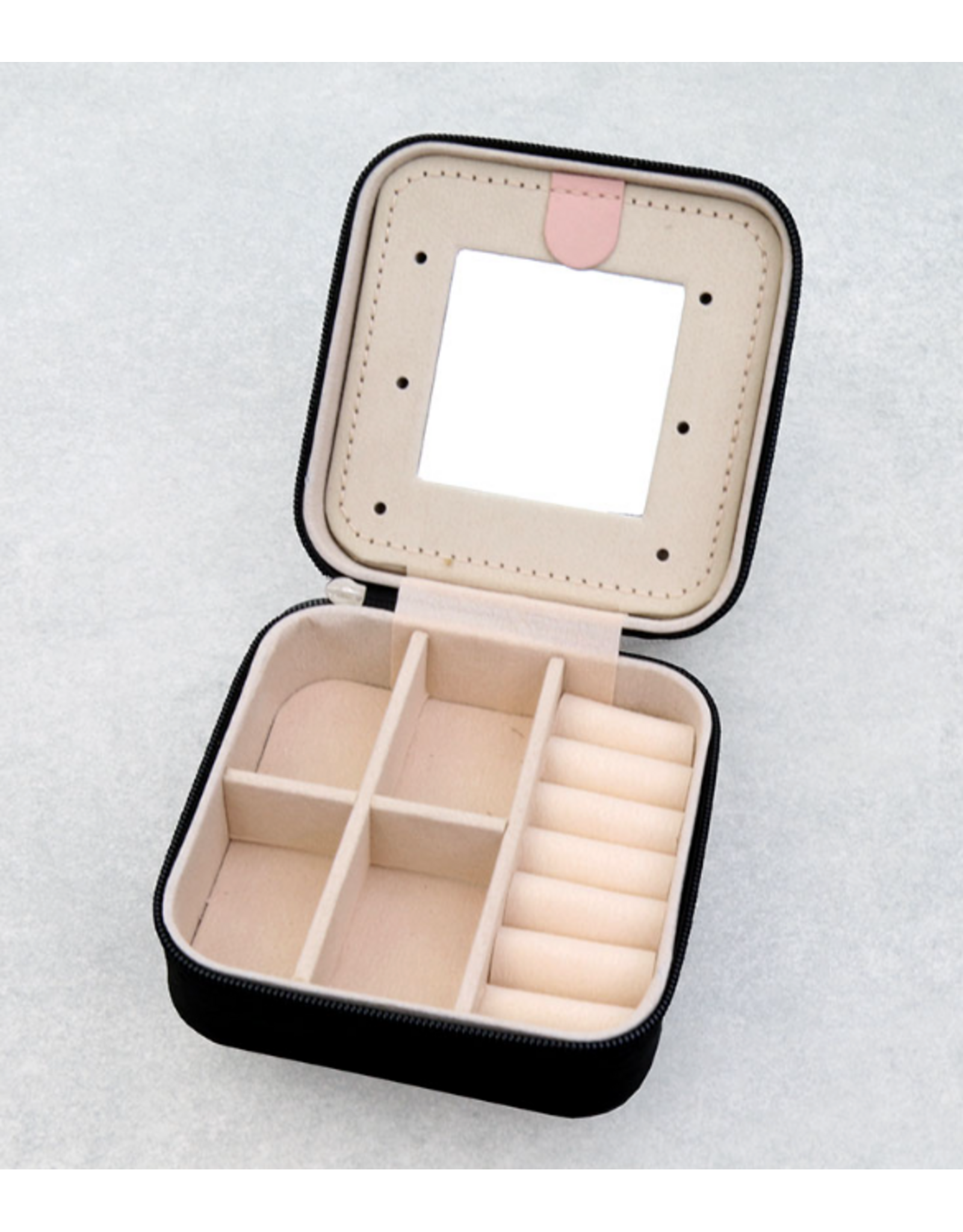 JEWELRY BOX TRAVEL CASE METAL PLATED