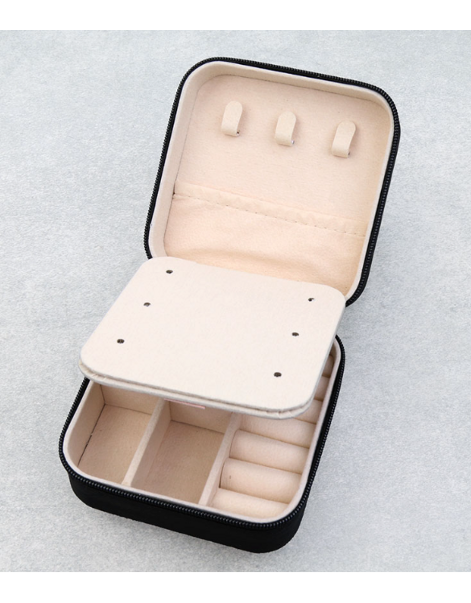 JEWELRY BOX TRAVEL CASE METAL PLATED