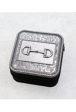 JEWELRY BOX TRAVEL CASE METAL PLATED